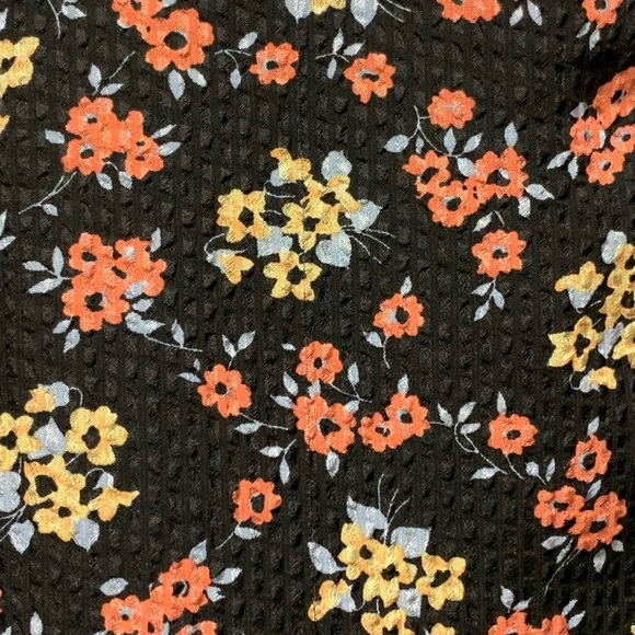 Free People Doll Pants Black Textured Chiffon Floral print, Tunic/Mini dress, 4 - Picture 4 of 7